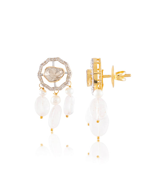Asmita Pendant And Tanvisha Tops Polki And Diamond Set