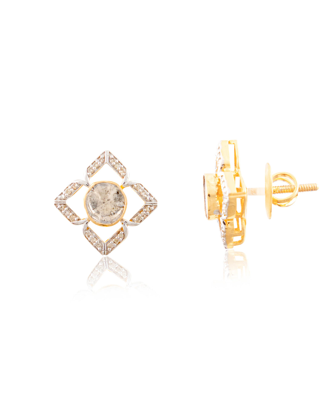 Ishani Pendant And Bhavika Tops Polki And Diamond Set