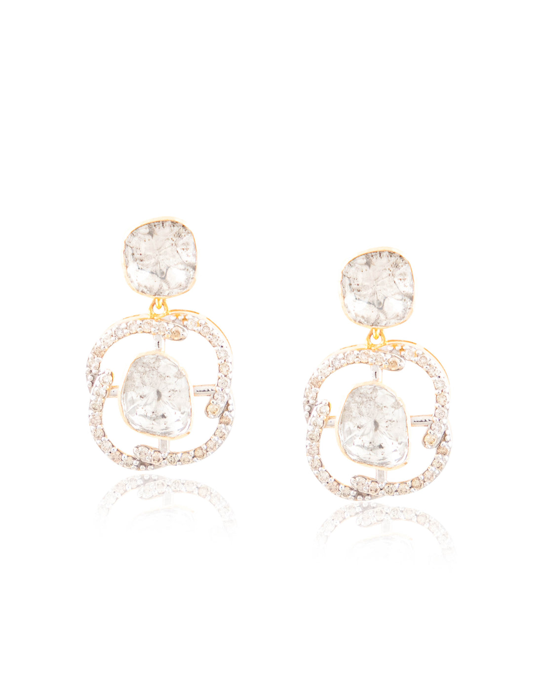 Preya Choker And Asha Long Earrings Polki And Diamond Set