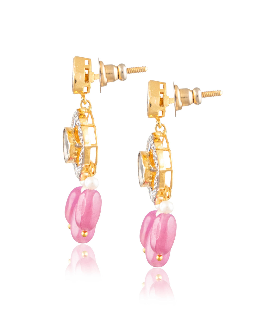 Zuveria Polki And Diamond Long Earrings