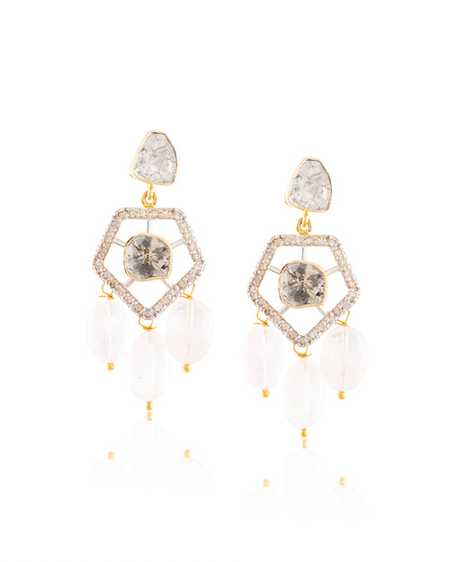 Sanam Choker And Nimah Long Earrings Polki And Diamond Set