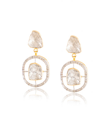 Pallavi Choker And Tulsika Long Earrings Polki And Diamond Set