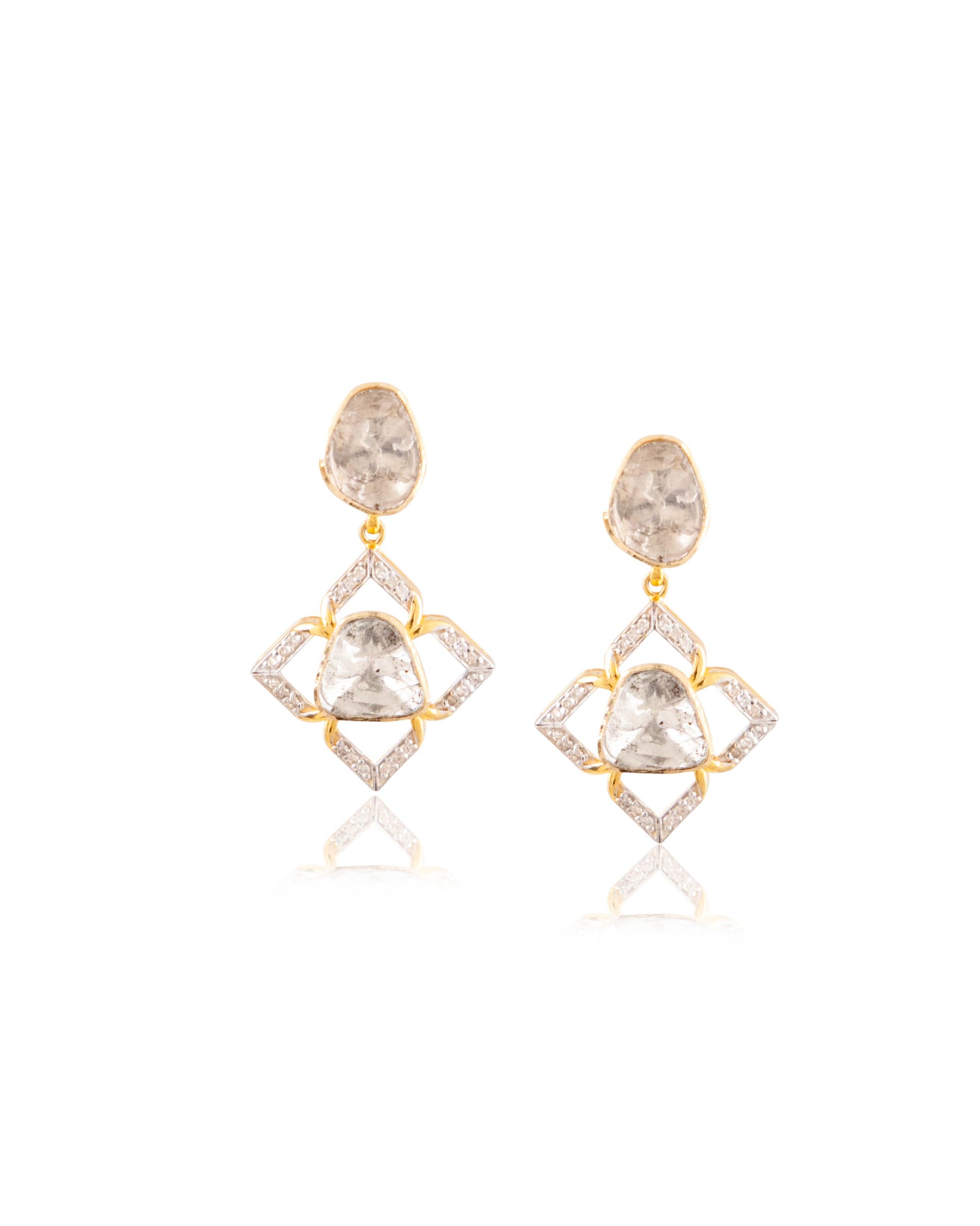 Ishita Polki And Diamond Long Earrings