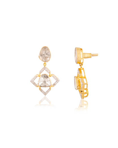 Ishita Polki And Diamond Long Earrings