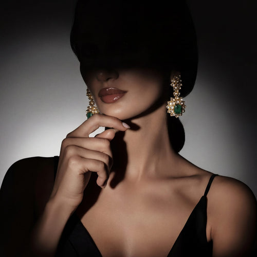 Erisha Polki And Diamond Long Earrings