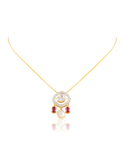 Zahida Polki And Diamond Pendant