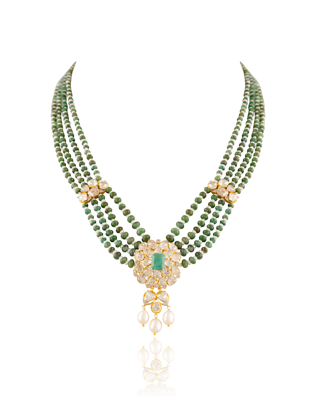 Zella Polki And Diamond Bead Pendant