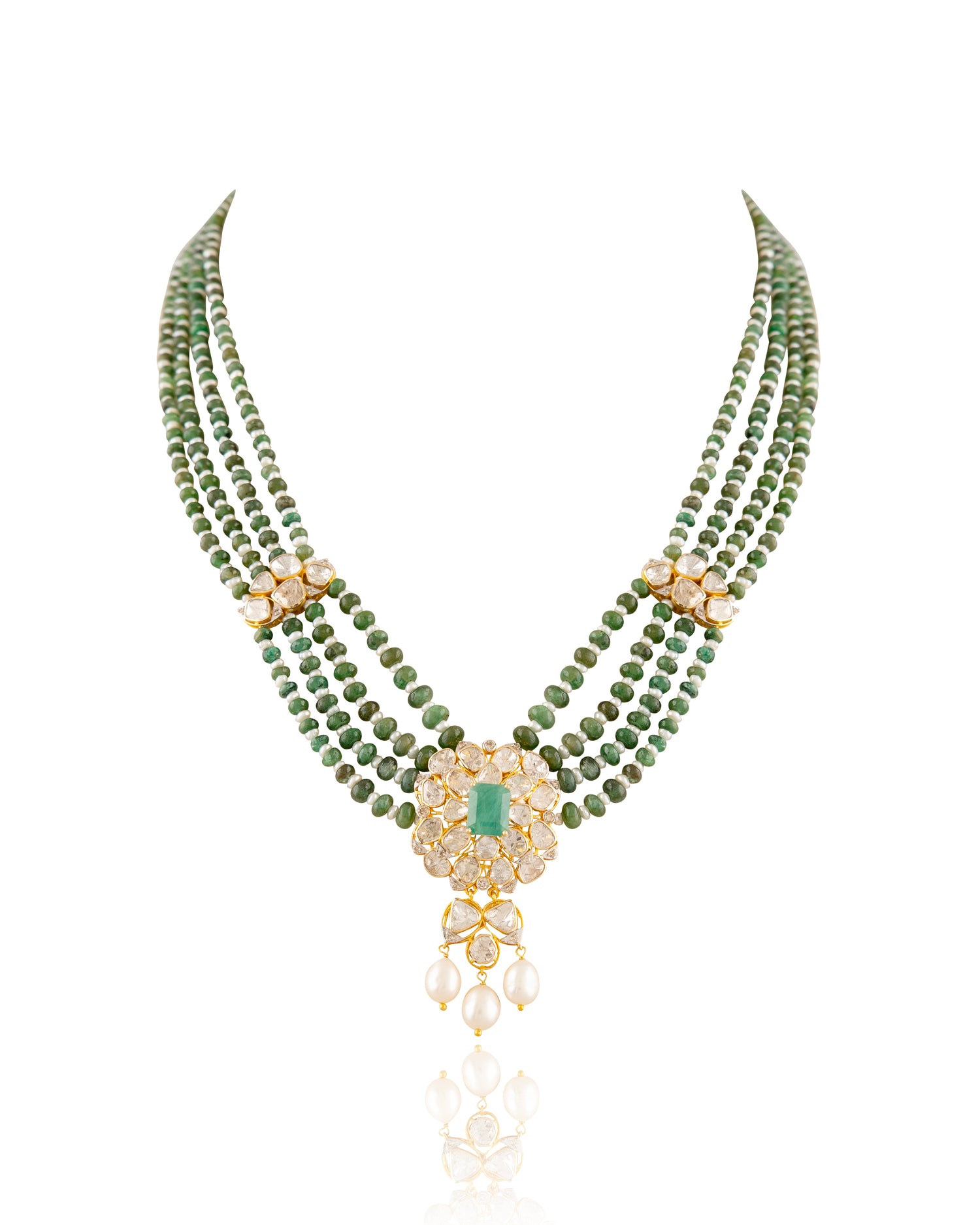 Zella Polki And Diamond Bead Pendant