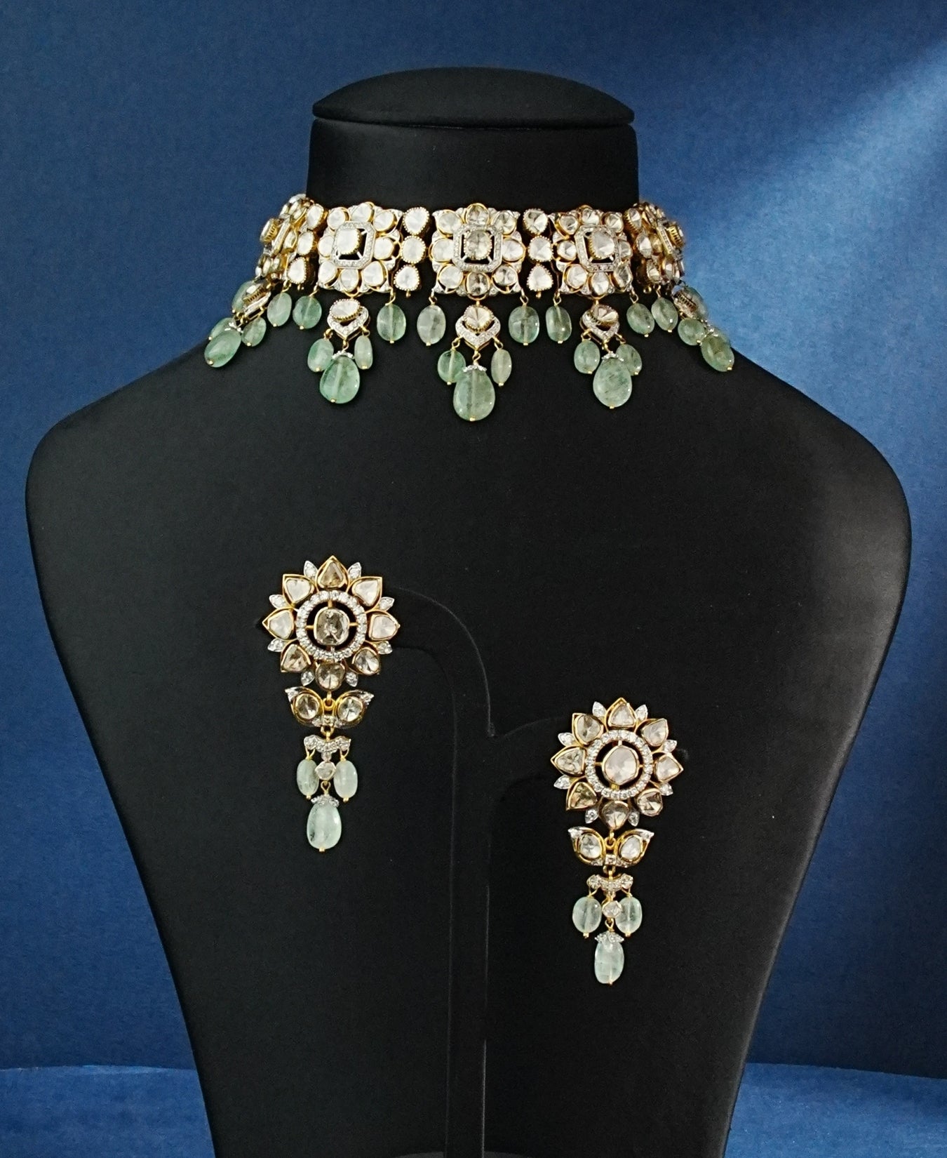 Estella Choker And Ritu Tops Polki Set