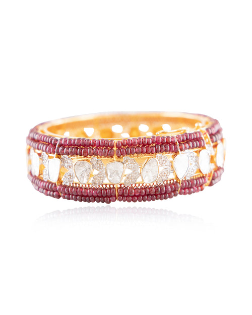 Stella Polki And Diamond Bangle