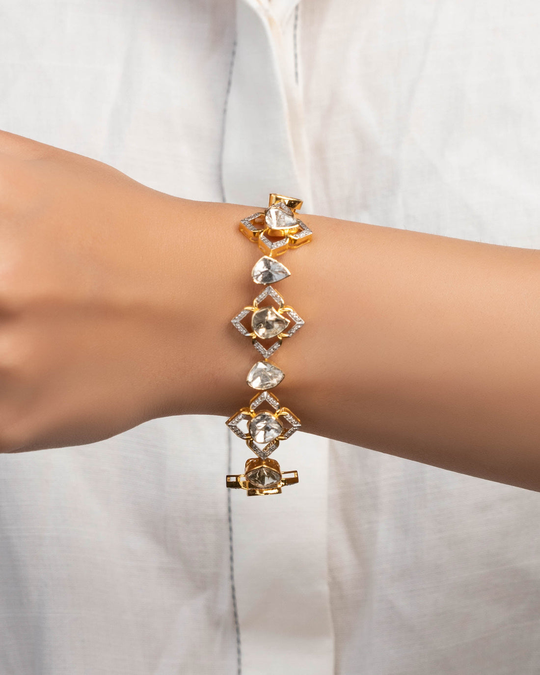 Tanaz Polki And Diamond Loose Bracelet