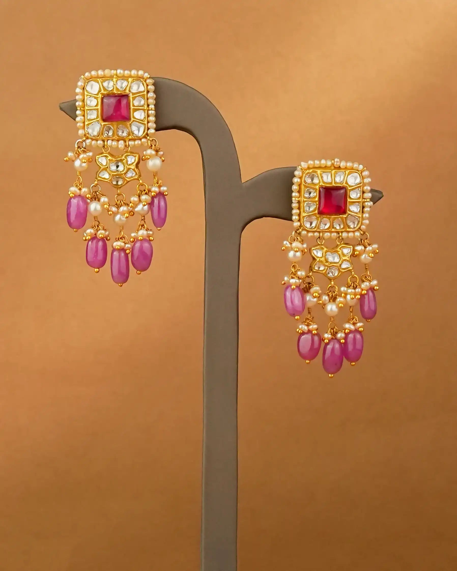 Yuvani Polki Long Earrings