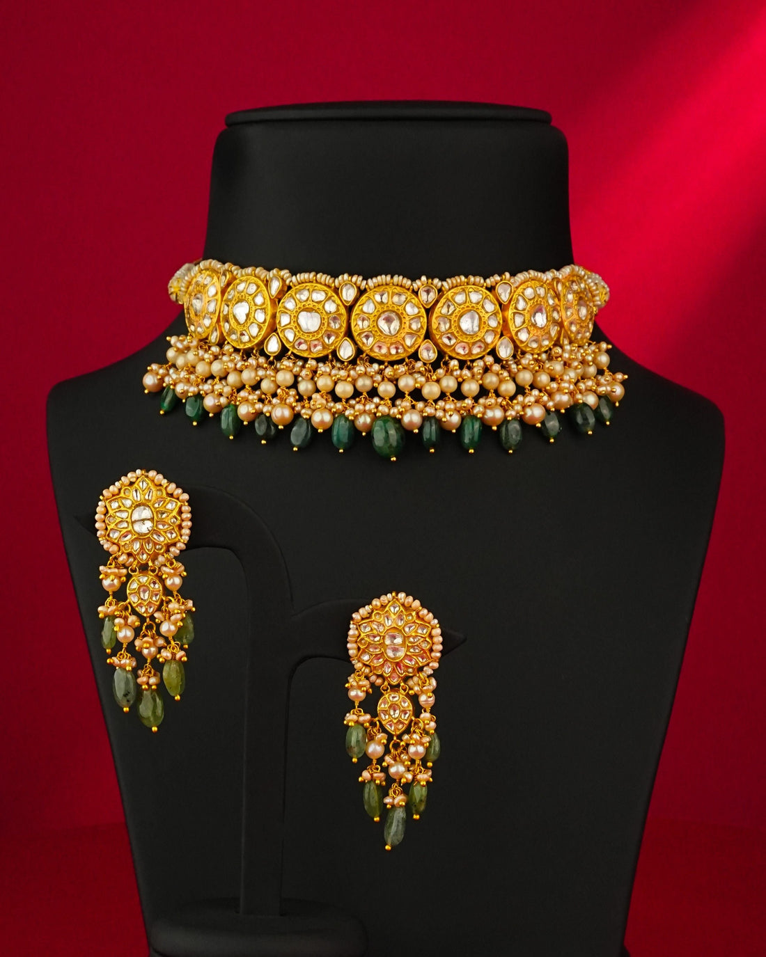 Nisha Polki Long Earrings