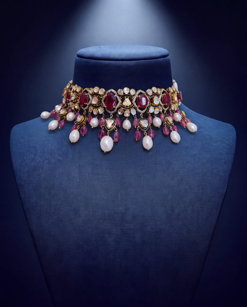 Romaya Polki And Diamond Choker