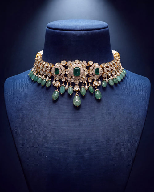 Janani Polki And Diamond Choker