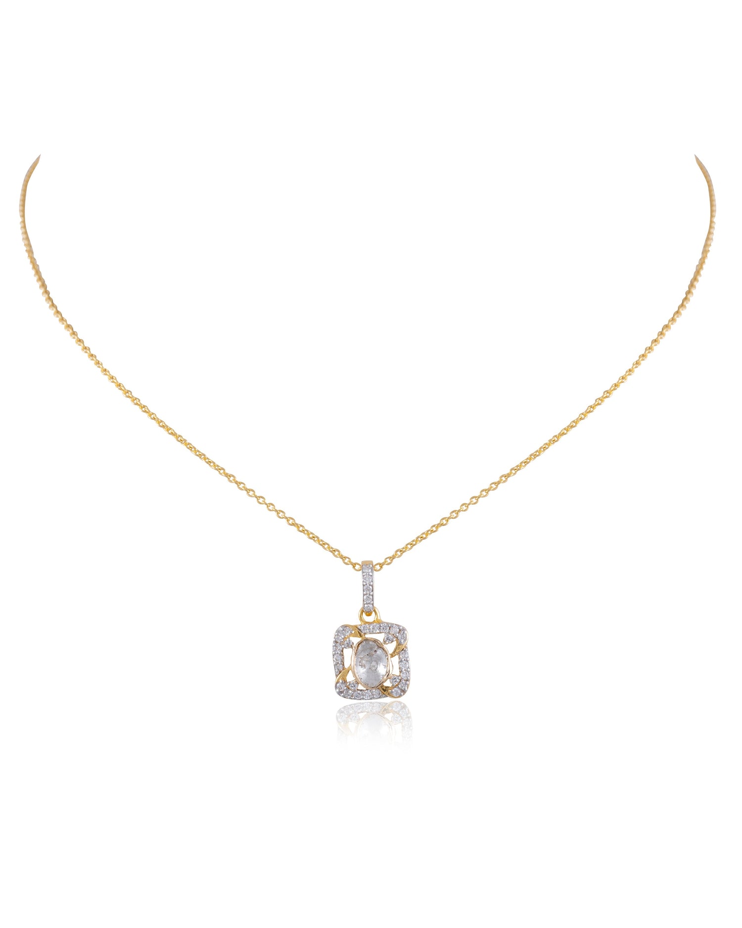 Herminia Polki And Diamond Pendant