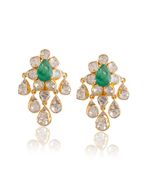 Nalise Polki And Diamond Long Earrings