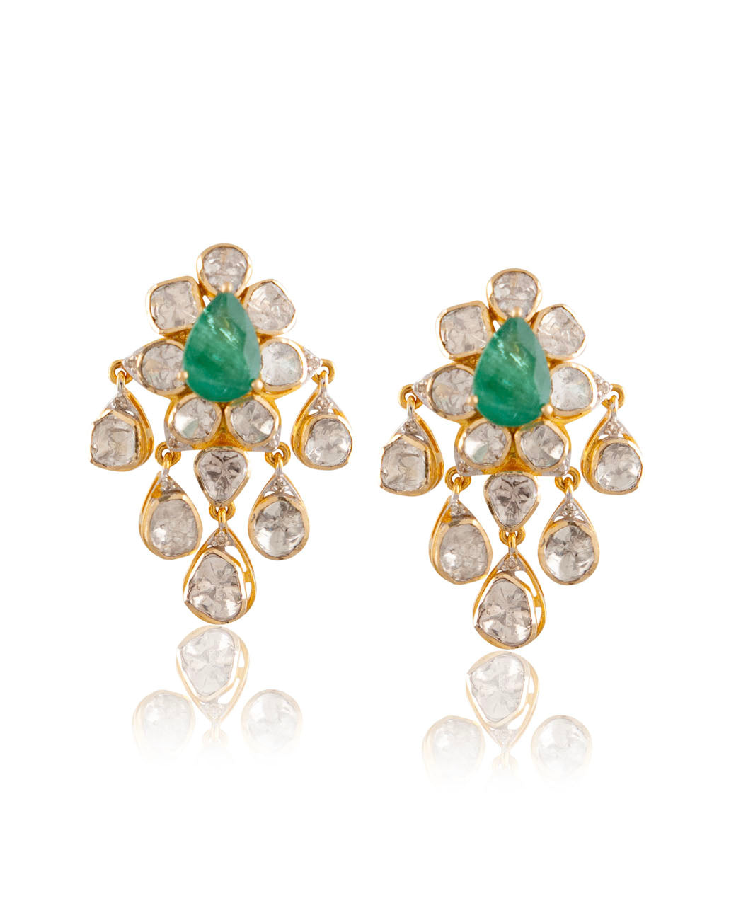 Nalise Polki And Diamond Long Earrings