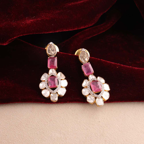 Marley Polki And Diamond Long Earrings