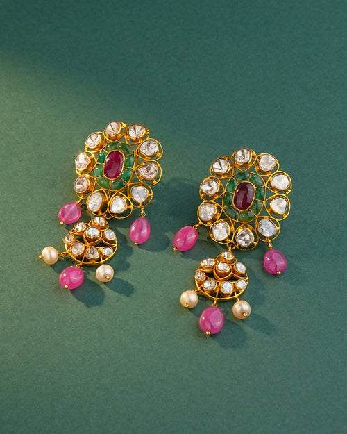 Desa Polki Long Earrings