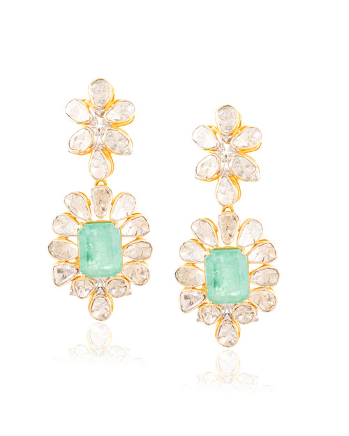 Shrita Polki And Diamond Long Earrings
