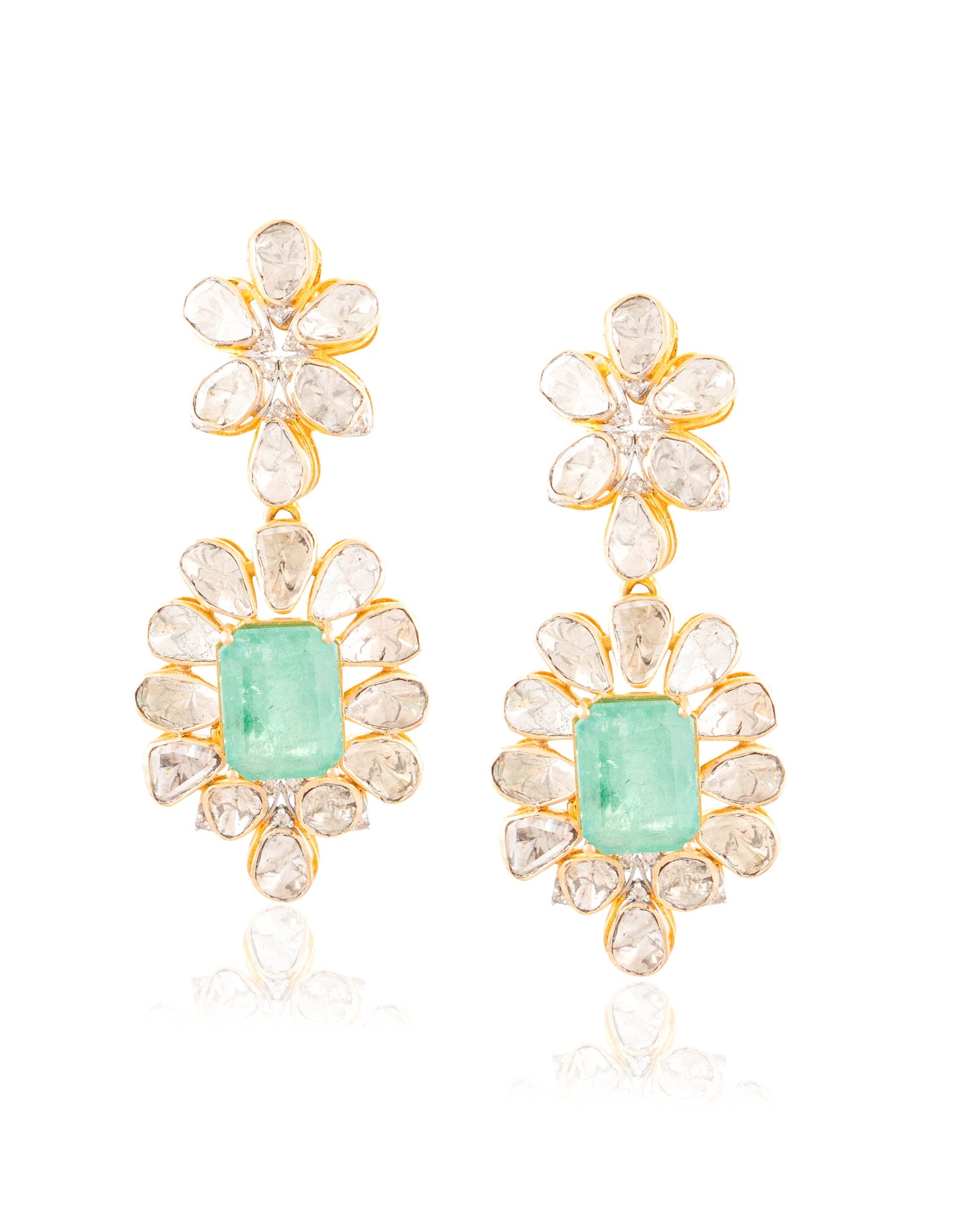 Shrita Polki And Diamond Long Earrings
