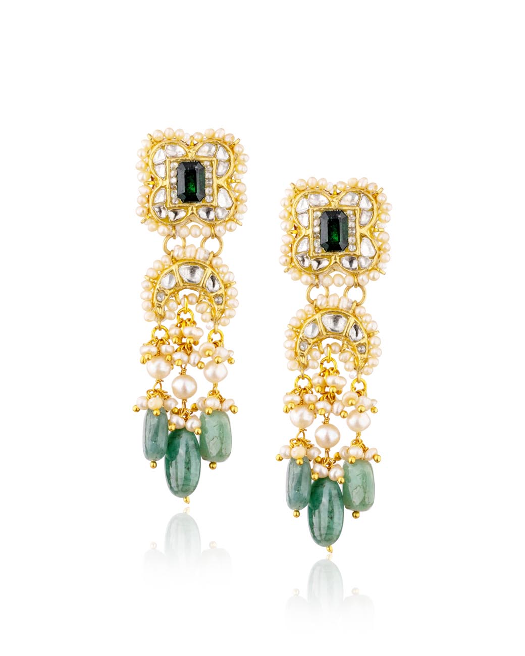 Sandya Polki Long Earrings