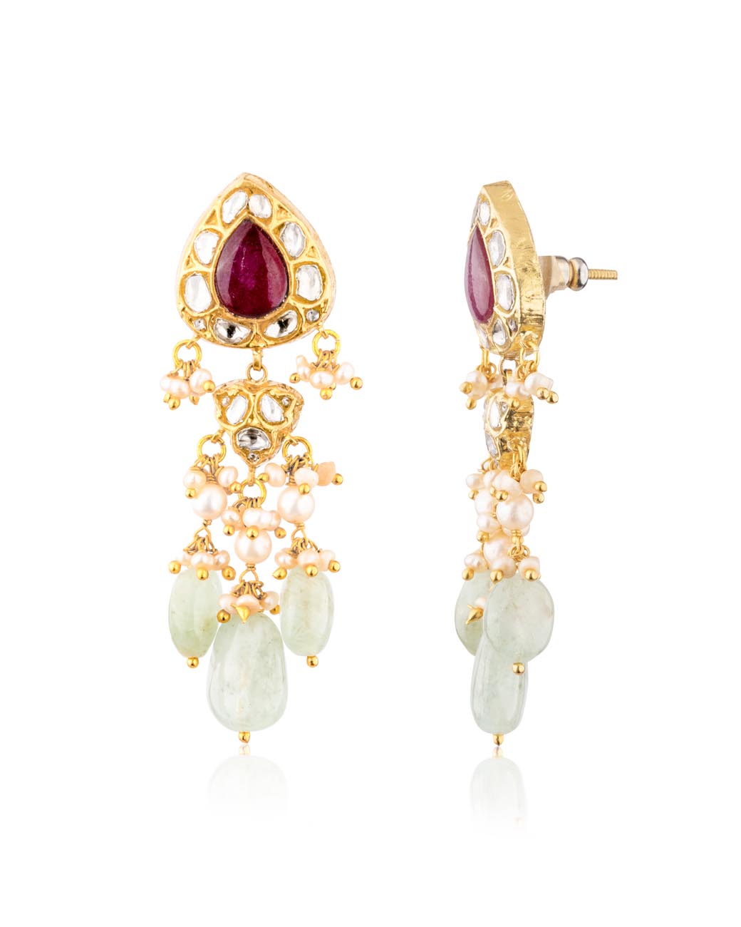 Zoya Polki Long Earrings