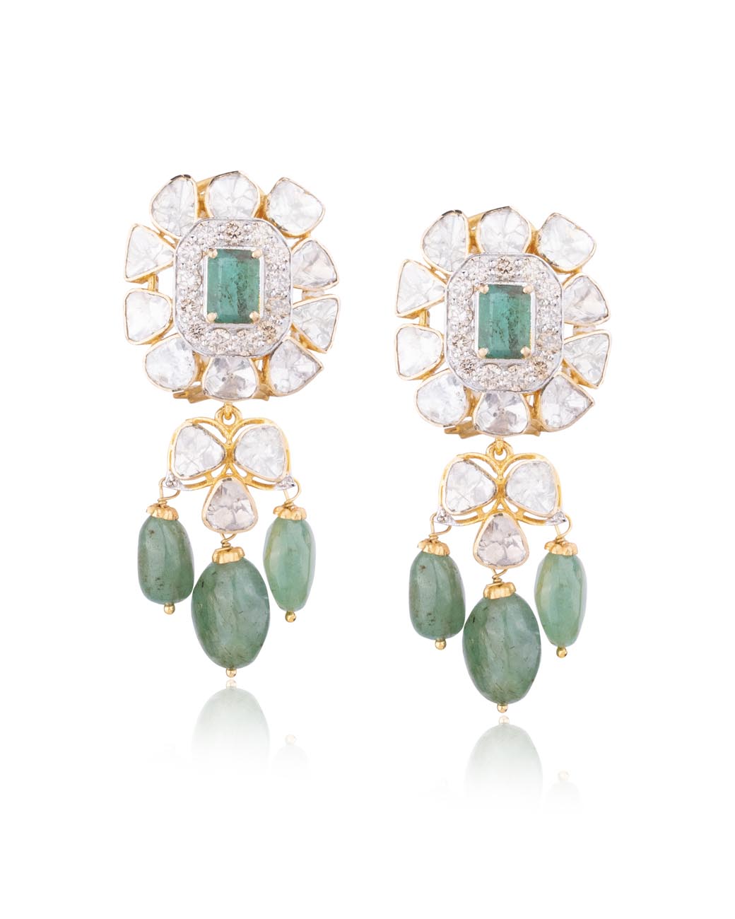 Vasudha Polki And Diamond Long Earrings