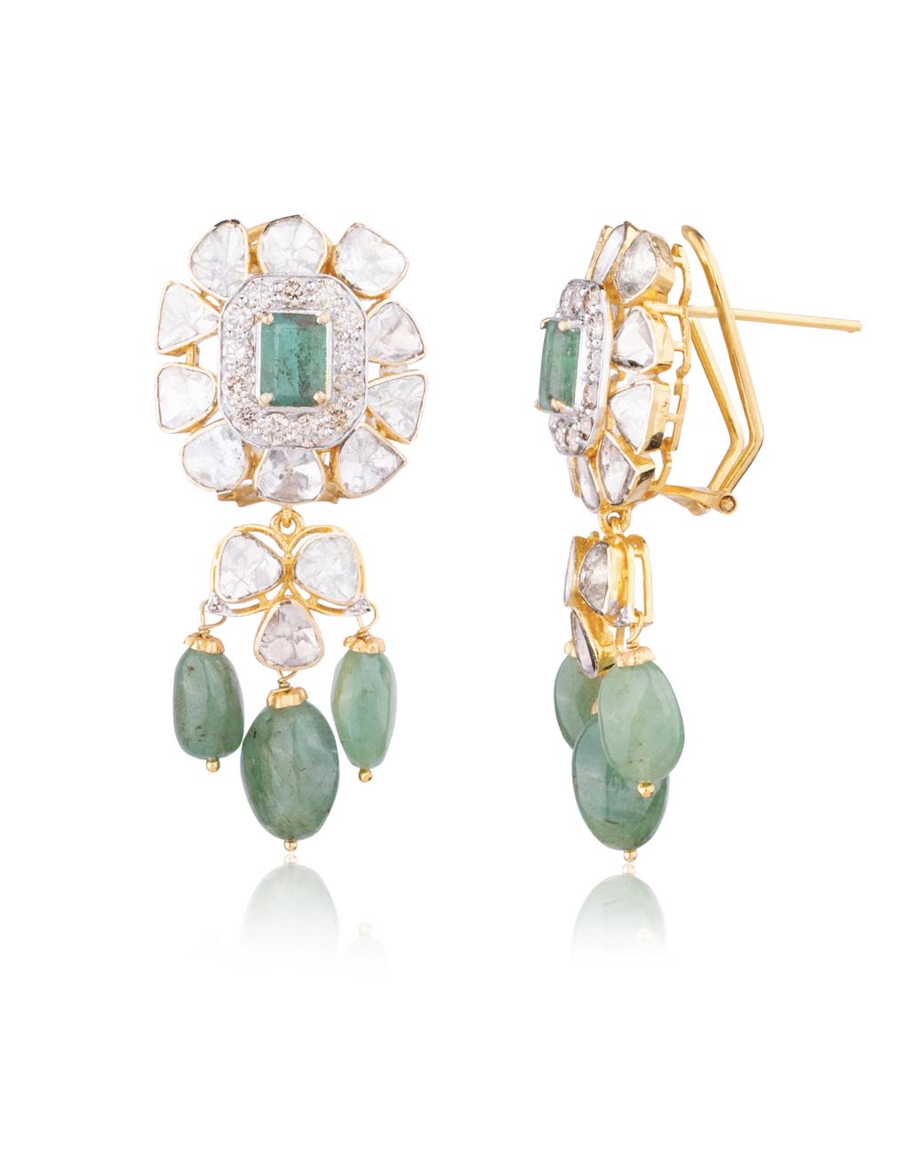 Vasudha Polki And Diamond Long Earrings