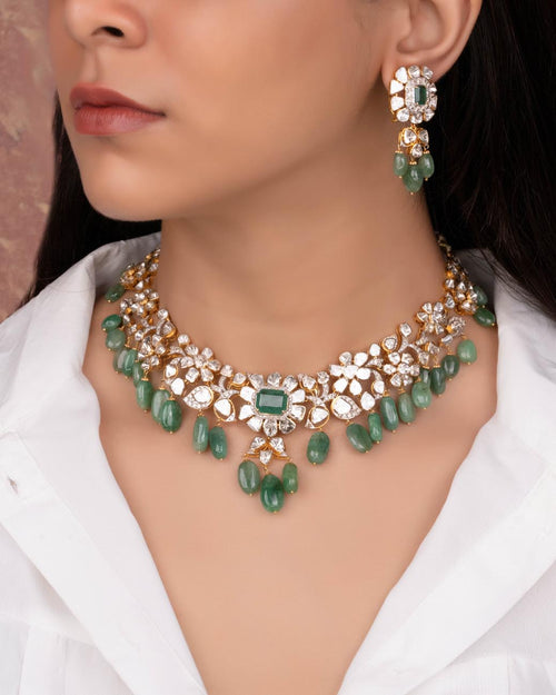 Vasudha Polki And Diamond Long Earrings