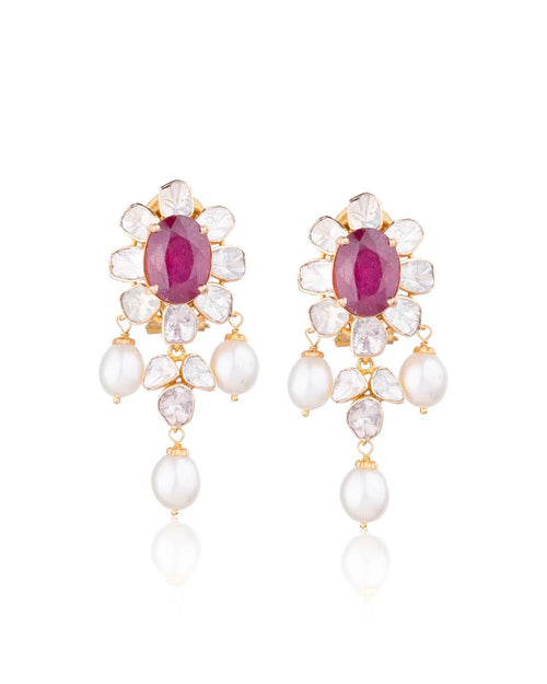 Shilpa Polki Long Earrings