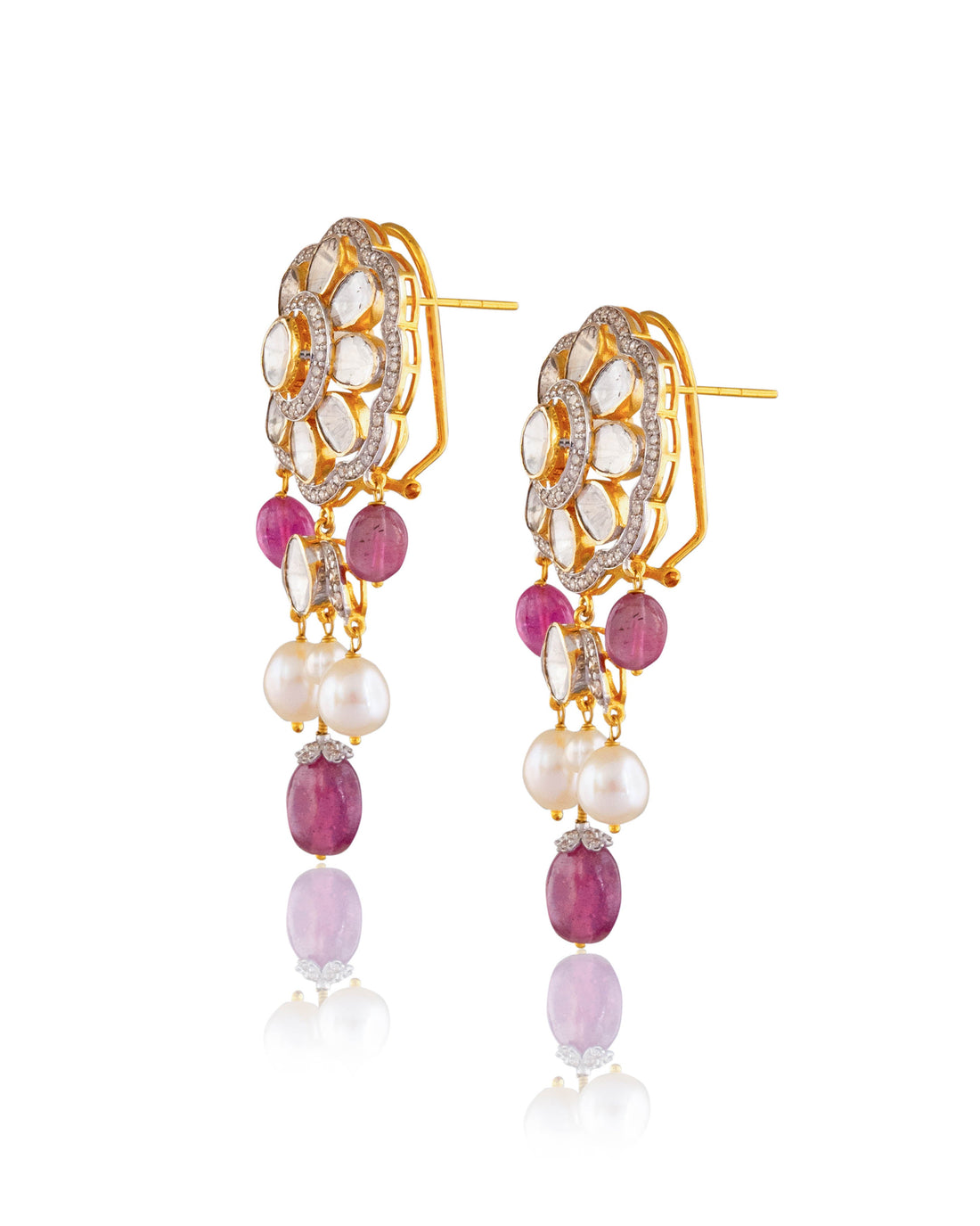 Felina Polki And Diamond Long Earrings
