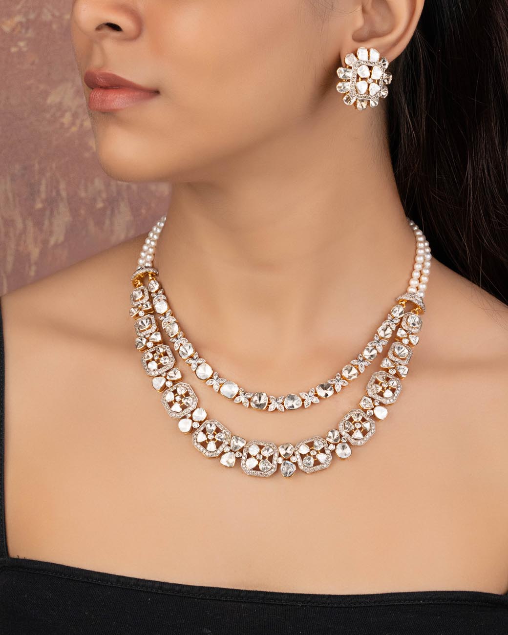 Kavika Polki And Diamond Tops
