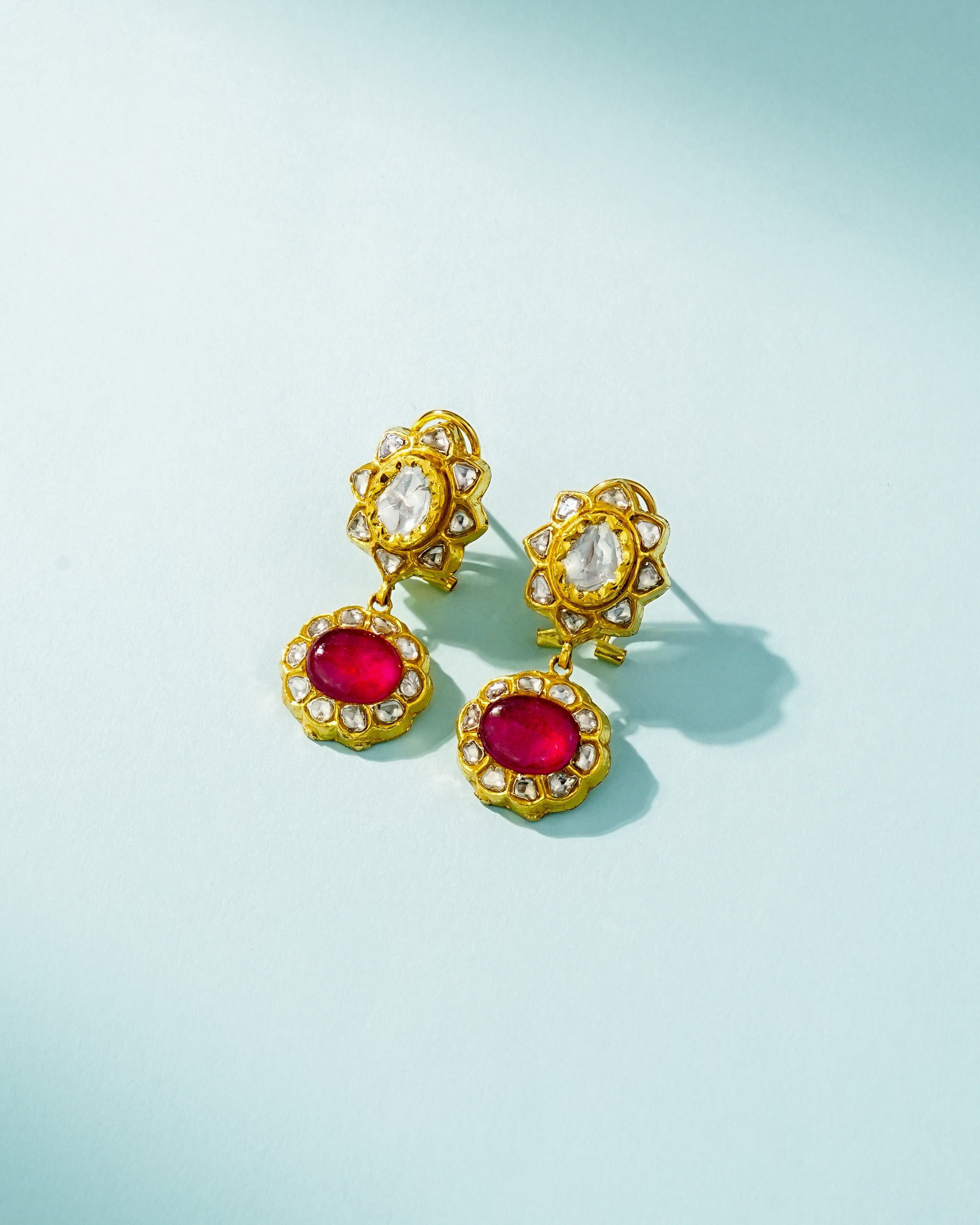 Ushna Polki Long Earrings