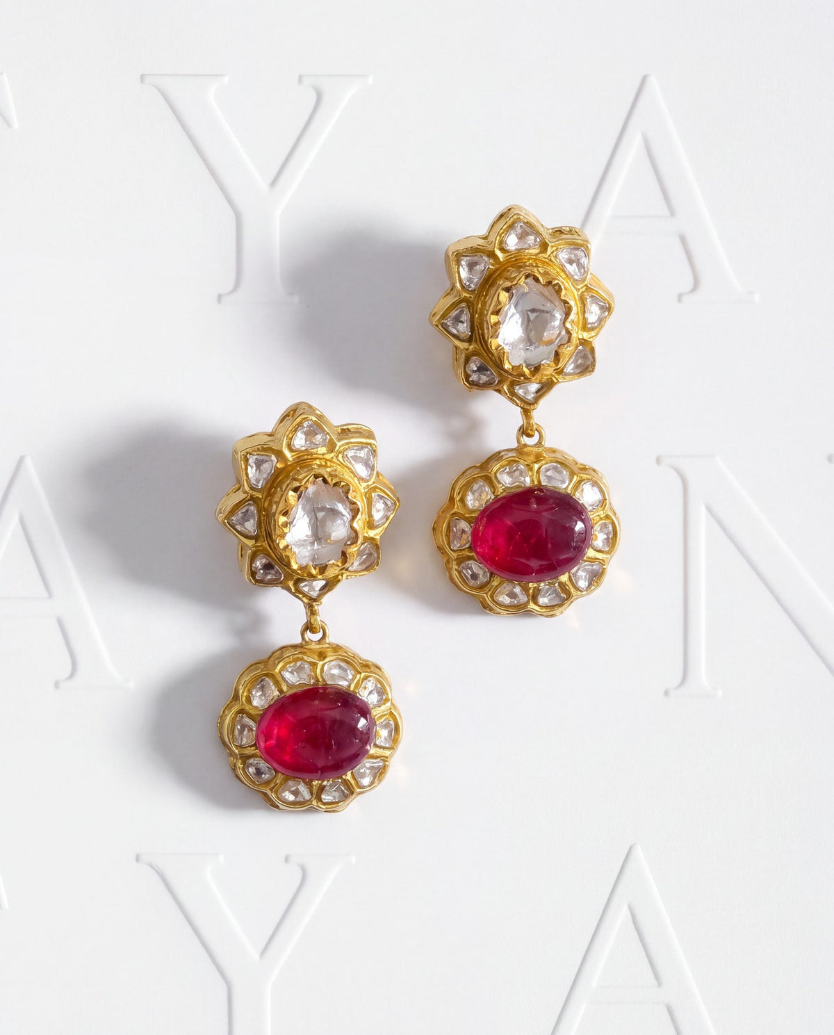 Ushna Polki Long Earrings
