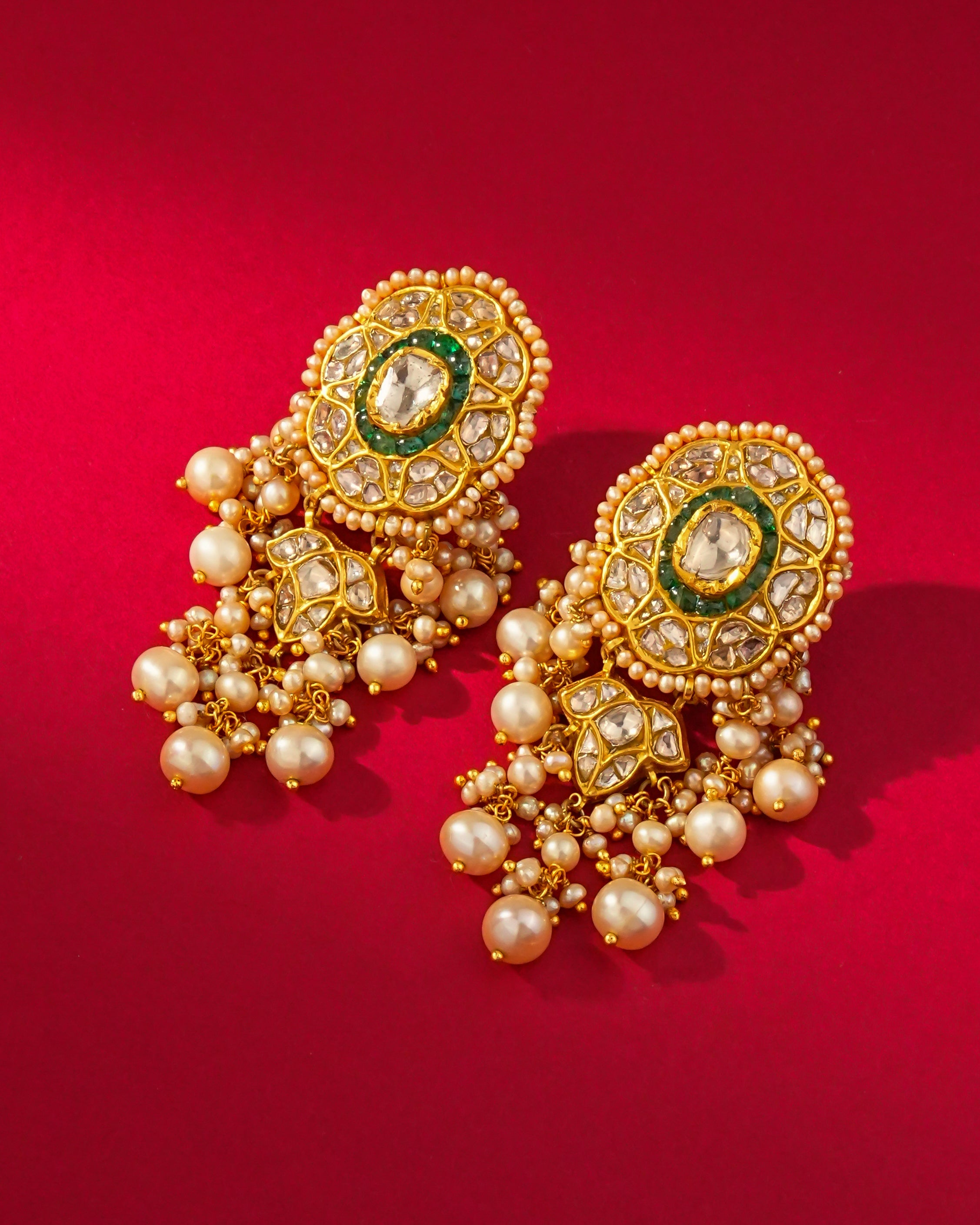 Kusha Polki Long Earrings