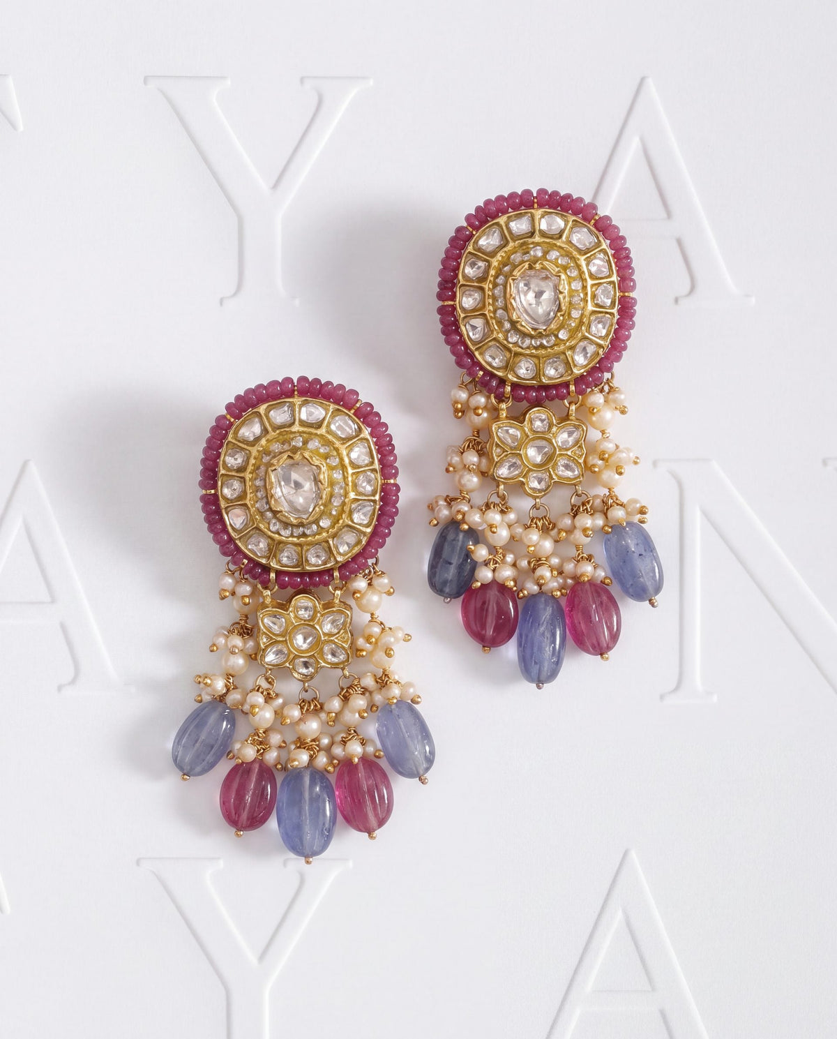 Trushika Polki Long Earrings