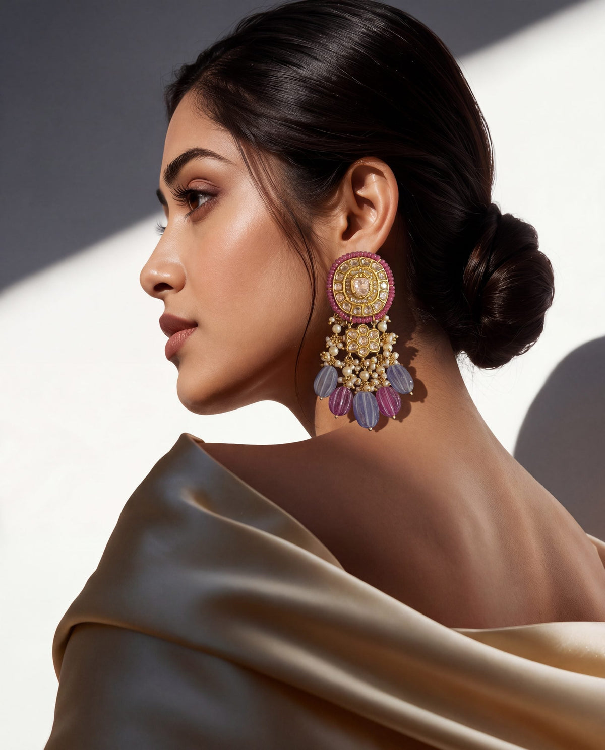 Trushika Polki Long Earrings