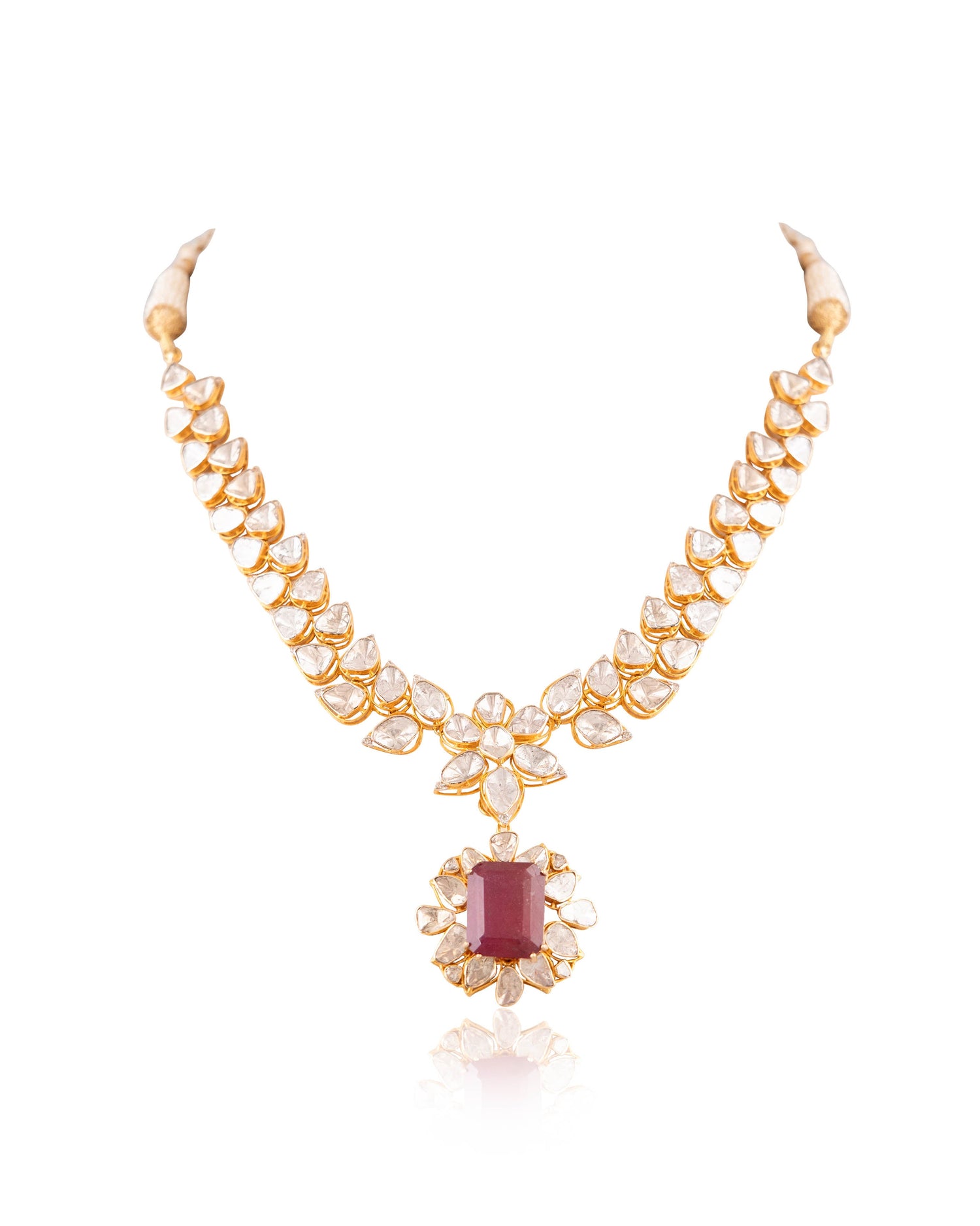 Daisy Polki And Diamond Necklace