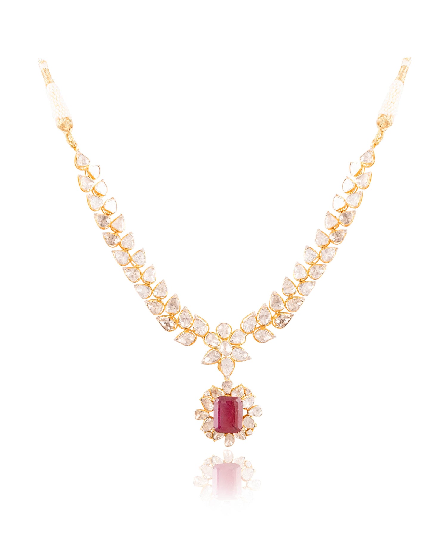Daisy Polki And Diamond Necklace