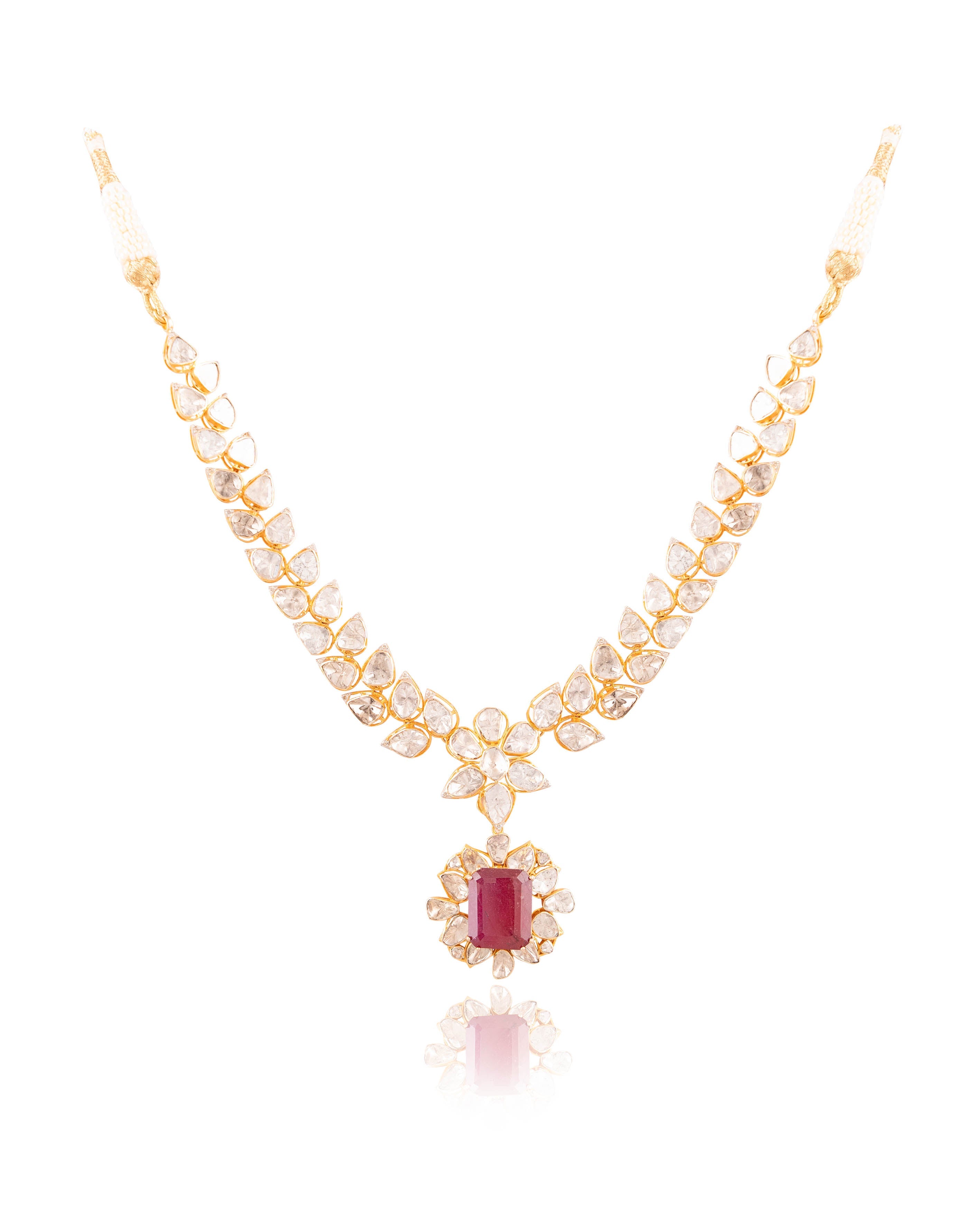 Daisy Polki And Diamond Necklace