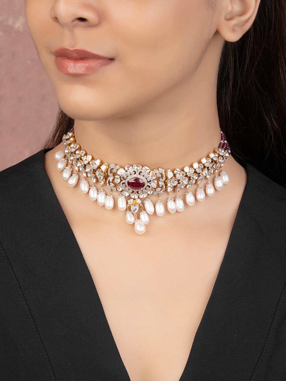 Piper Polki And Diamond Long Necklace