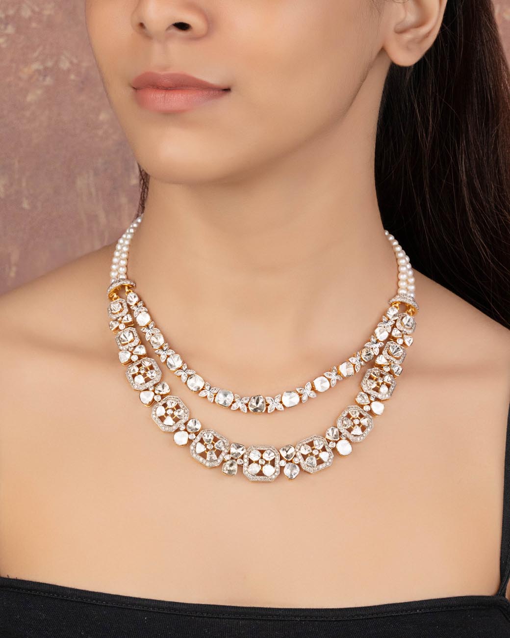 Sunidhi Polki And Diamond Necklace