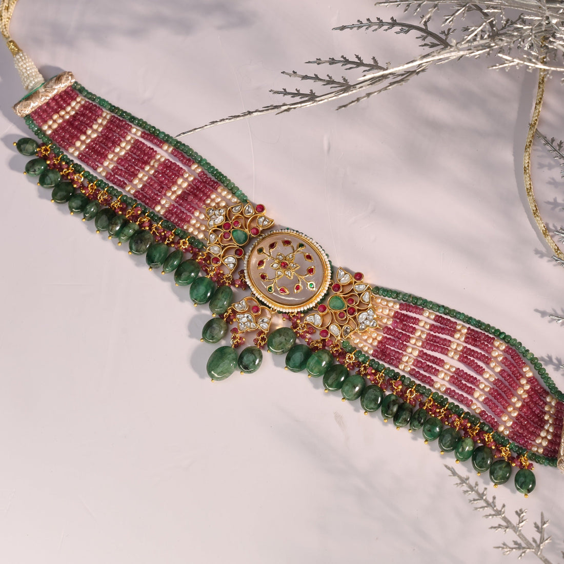 Zerra Polki Bead Choker