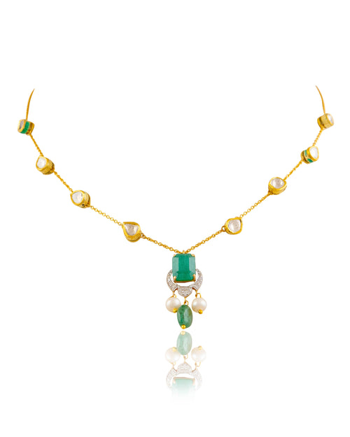 Sameera Polki And Diamond Pendant