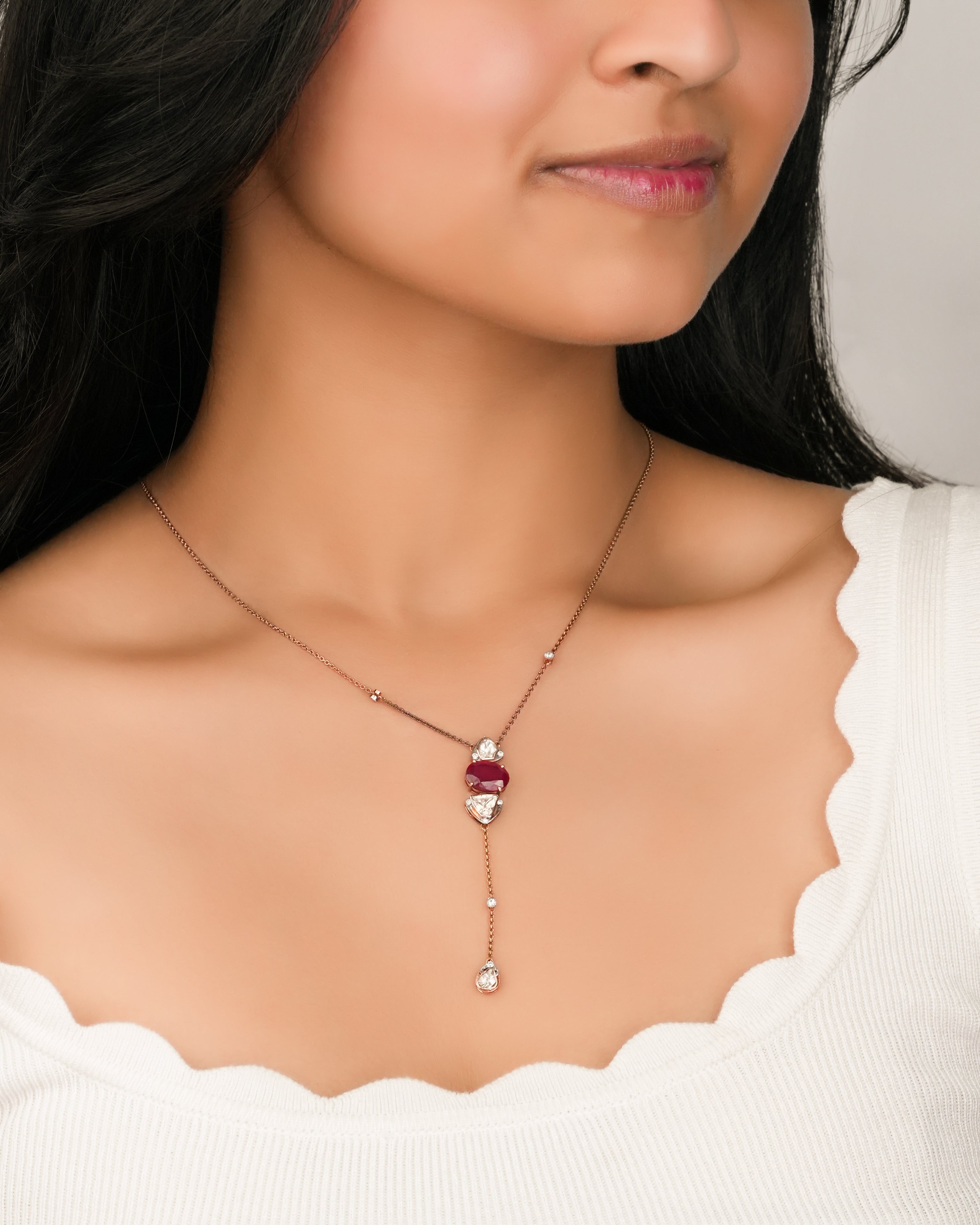 Manasvi Polki And Diamond Pendant