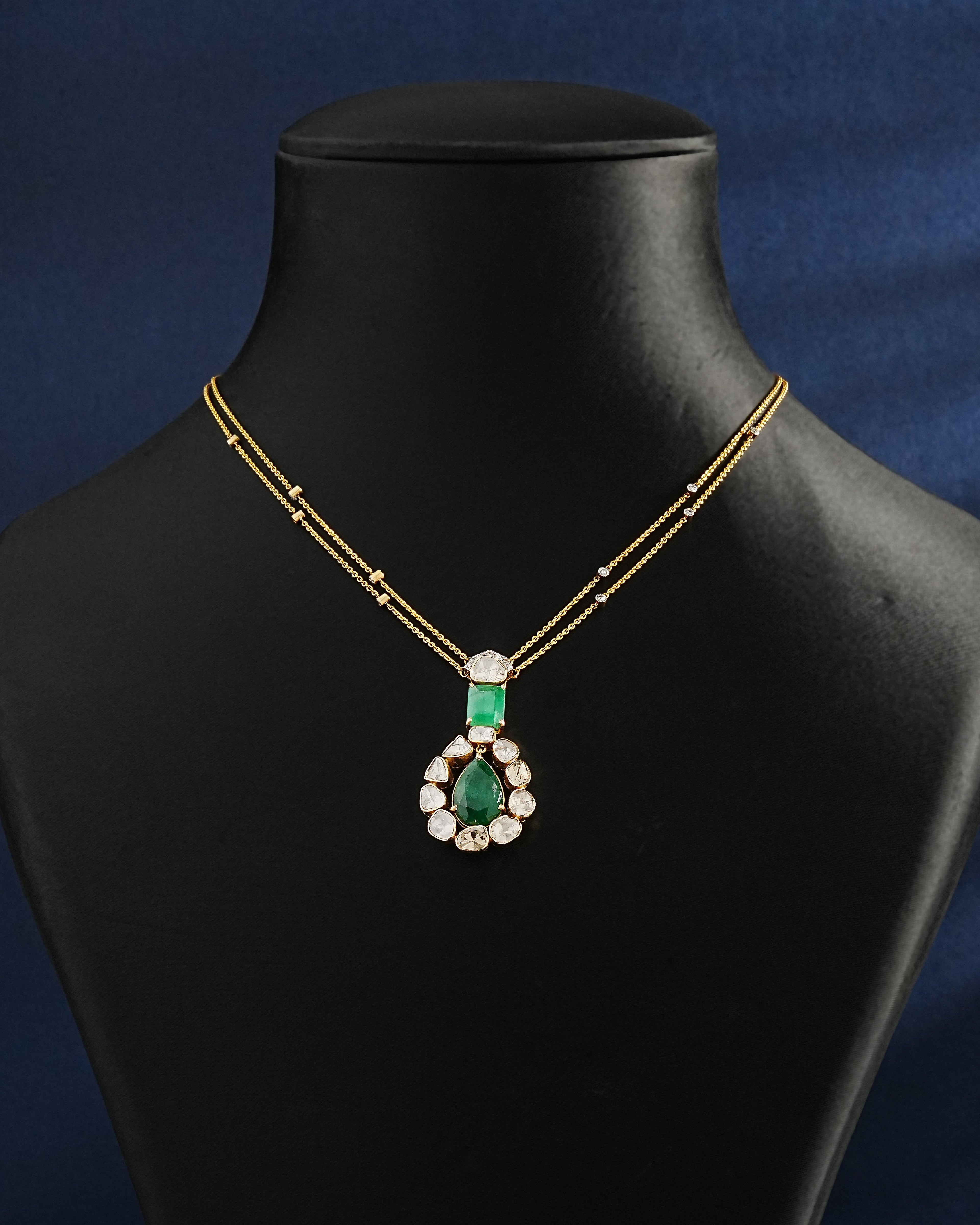 Chaetali Polki And Diamond Pendant