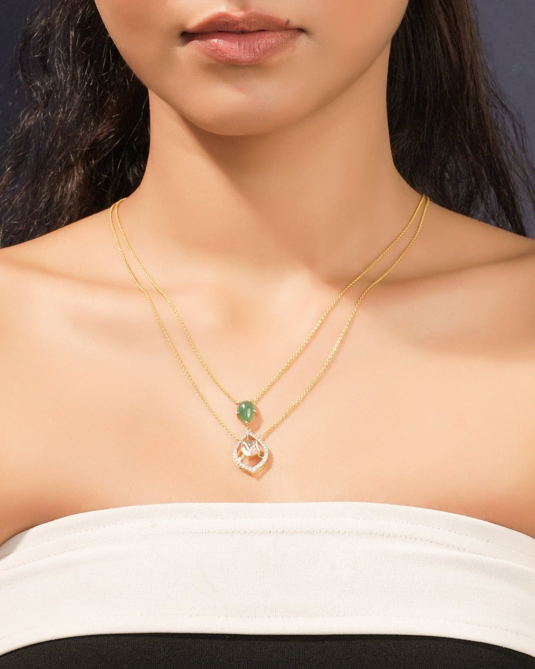 Kirti Polki And Diamond Pendant