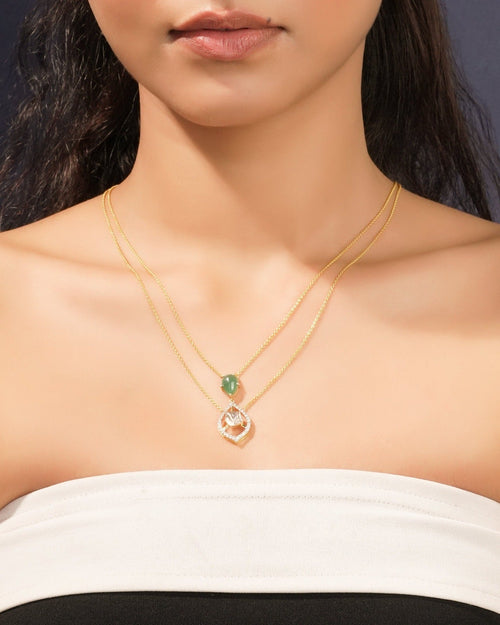 Kirti Polki And Diamond Pendant